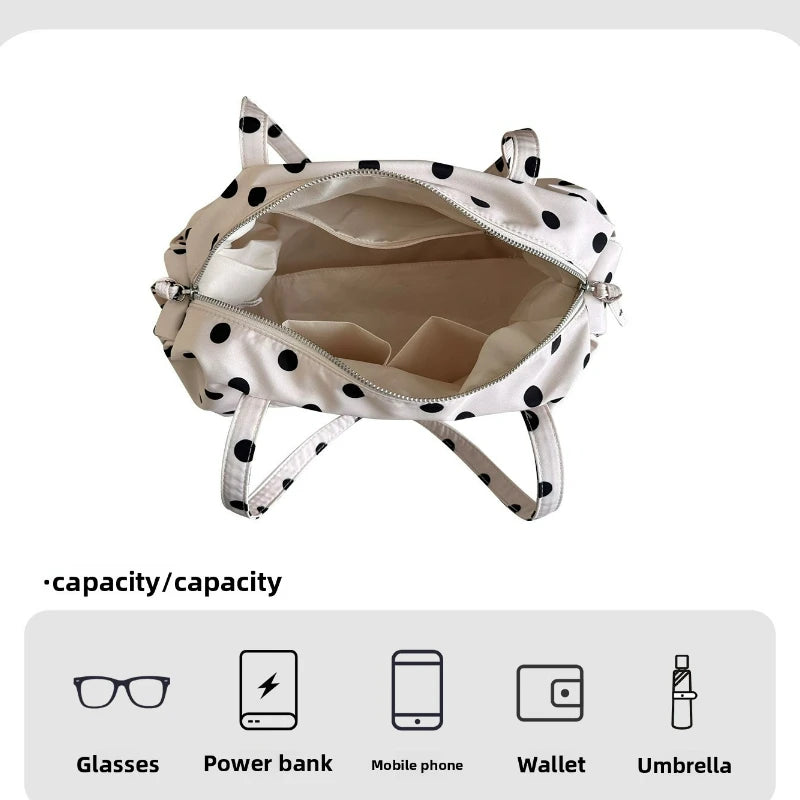 Cute Korean Style Handle Bag Casual Polka Dot Tote