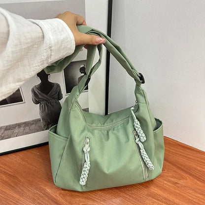 Nylon Crossbody Shoulder Bag for Women – Multi-Pocket Lightweight Tote