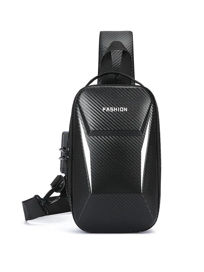 Hard Shell Sling Bag – Men's Multifunctional Crossbody with Password Lock