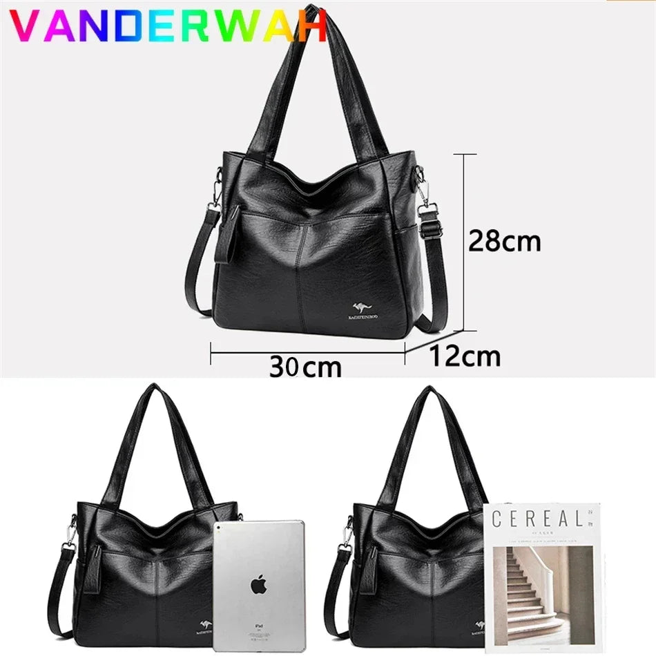 Women's Leather Tote Bag – Luxury Top Handle Shoulder Bag