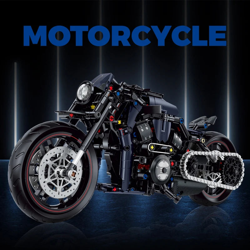 MOC Sportster Chopper Motorcycle Building Blocks Set – 1:8 Scale