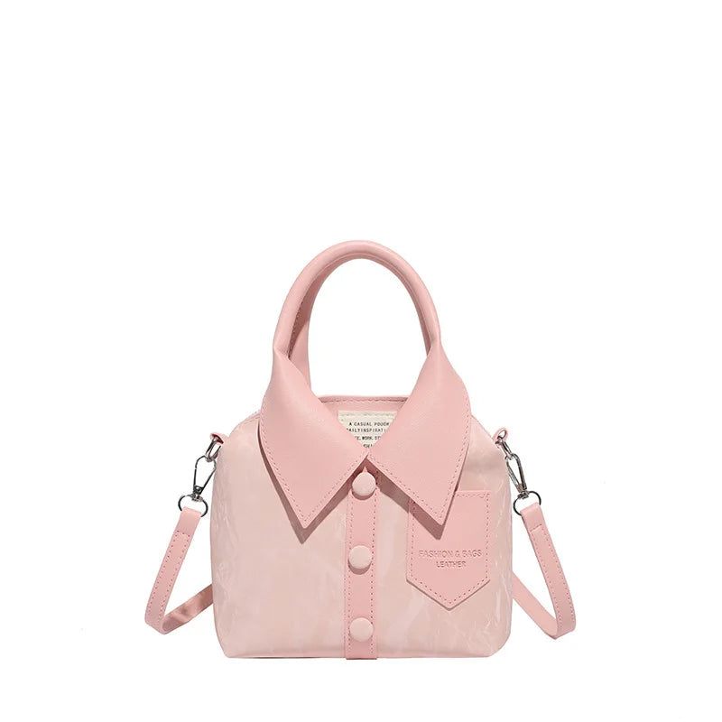 Shirt-Style Crossbody Bag – Minimalist Women's Shoulder Handbag
