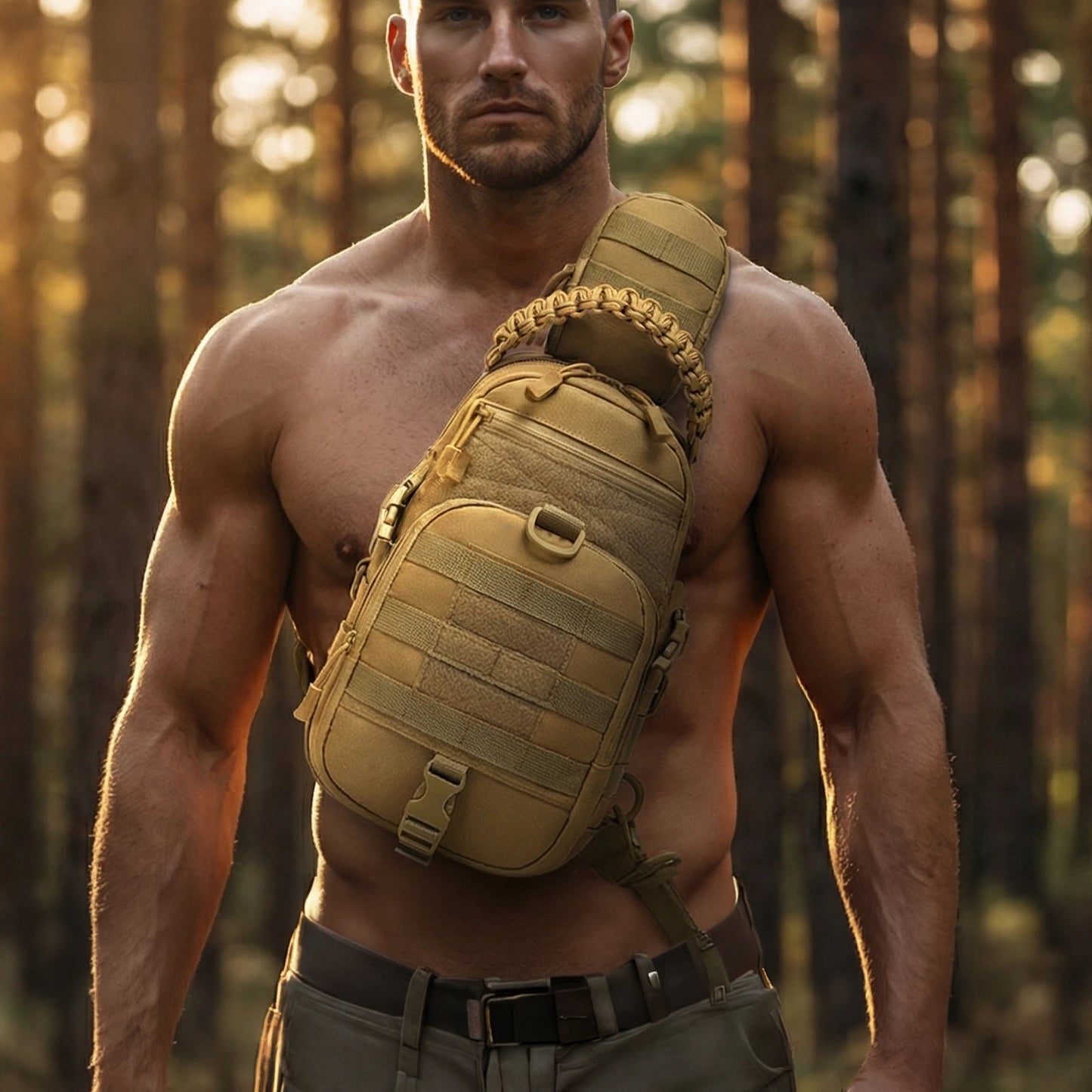 Tactical Sling Bag – Men's Military MOLLE Chest Pack & Crossbody