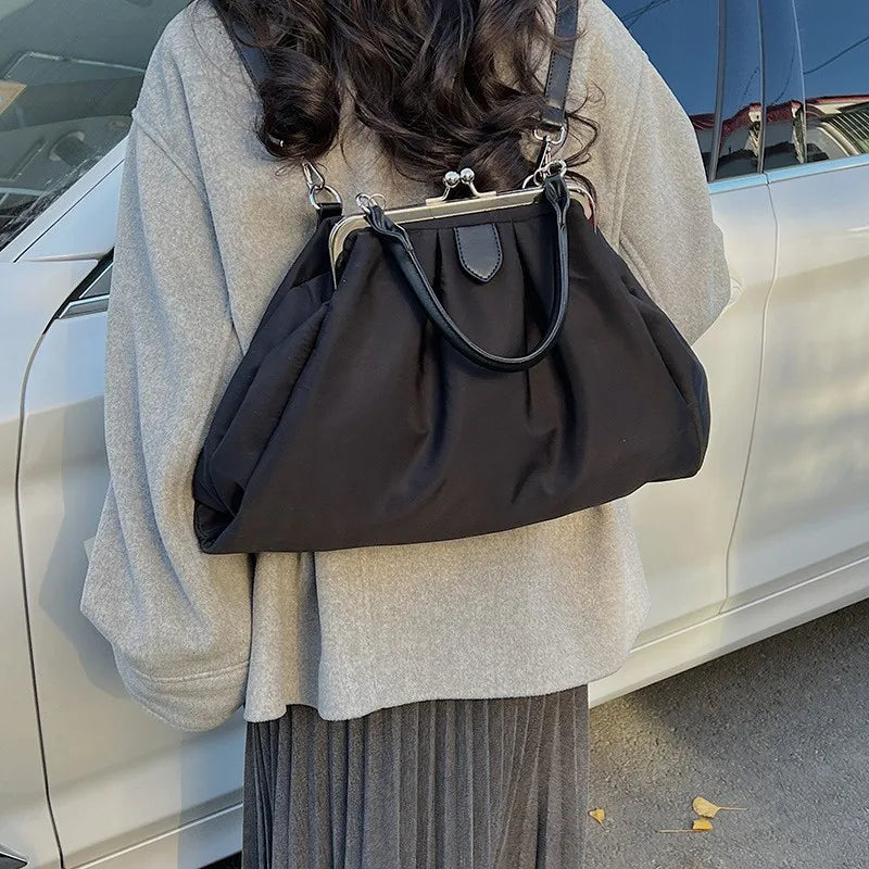 Pleated Cloud Shoulder Bag – Large Capacity Shell Bag for Women