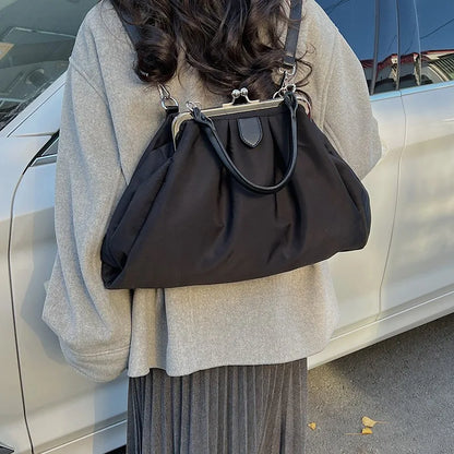 Pleated Cloud Shoulder Bag – Large Capacity Shell Bag for Women