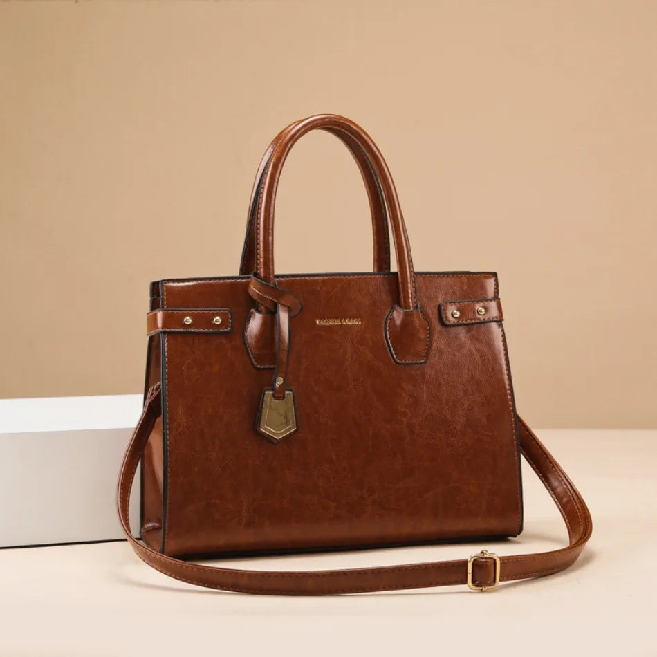 Luxury Leather Tote Bag for Women – Designer Shoulder Handbag