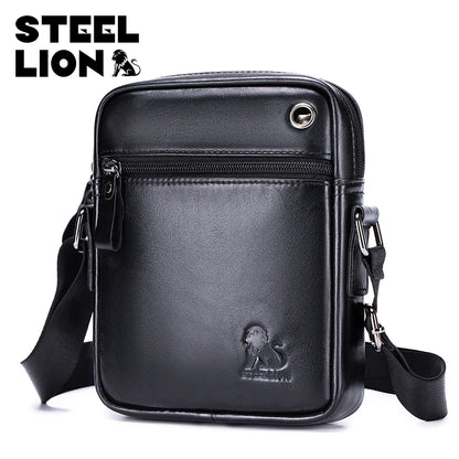 Steel Lion Men's Genuine Leather Crossbody Bag