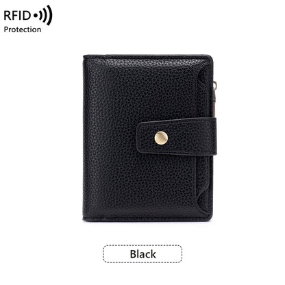 RFID Blocking Women's Short Wallet with Large Capacity