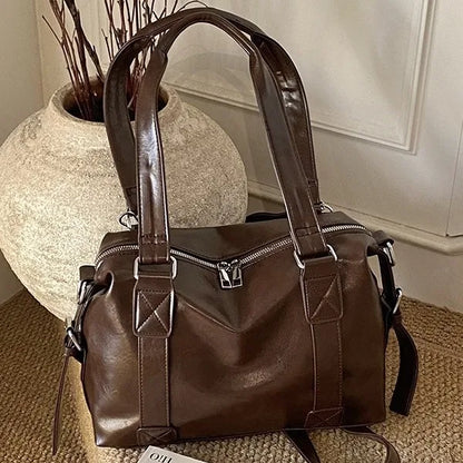 Retro Large Capacity Tote Bag Simple Pillow Messenger Leisure Travel Shoulder