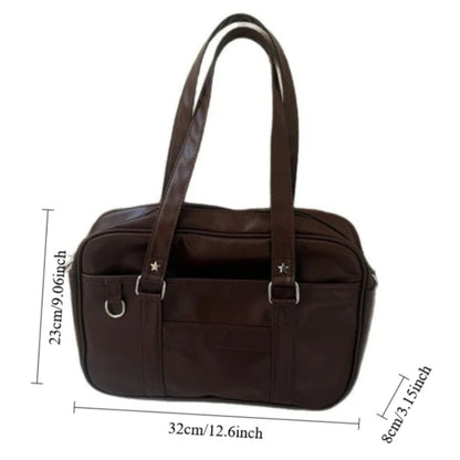 Japanese JK School Bag – Large Capacity PU Leather Shoulder Bag for Women