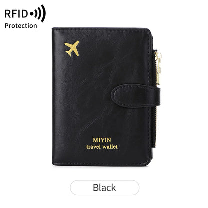RFID Passport Holder Wallet – Large PU Leather Travel Card Organizer