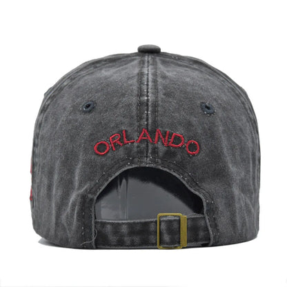Orlando Embroidered Vintage Washed Cotton Baseball Cap
