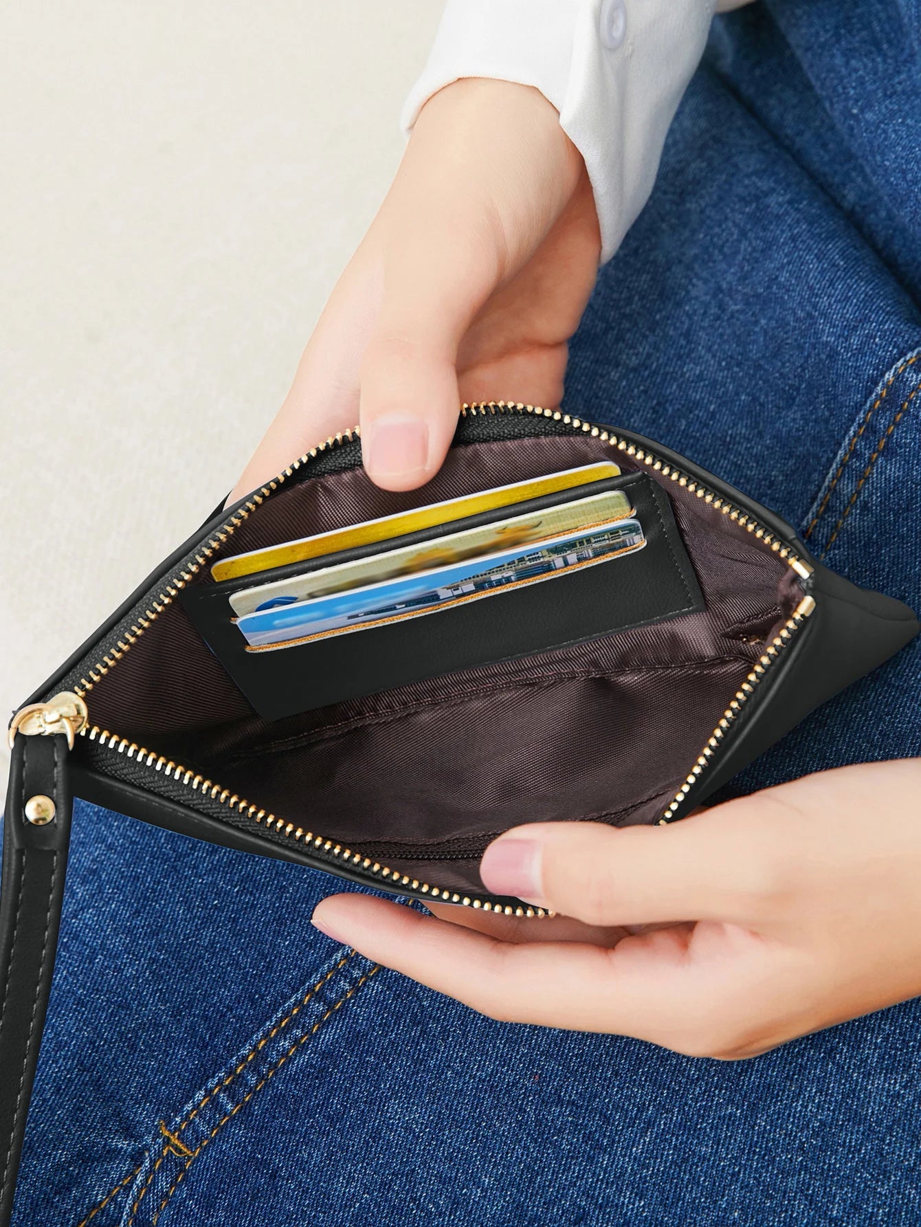 Long Zipper Clutch Wallet for Women – PU Leather Wristlet