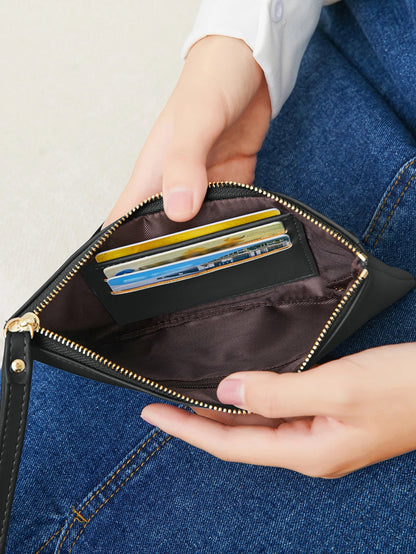 Long Zipper Clutch Wallet for Women – PU Leather Wristlet