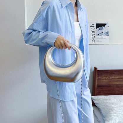 Moods Luxury Evening Clutch Purse Women Round Handle Pu Leather Wrist Bag Wedding Dinner Party