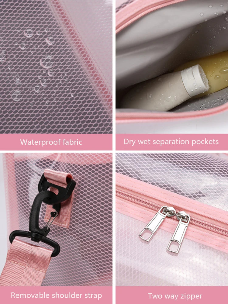 Waterproof Transparent Mesh Duffle Bag for Gym & Travel