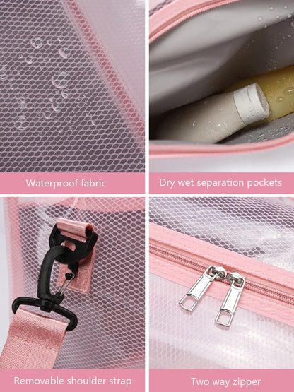 Waterproof Transparent Mesh Duffle Bag for Gym & Travel