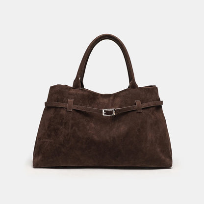 Women S Retro Suede Frosted Bag Casual Large Luxury Design Commuter High-End Armpit Soft Handle