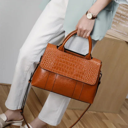 Cowhide Leather Crossbody Handbag for Women – Luxury Shoulder Bag