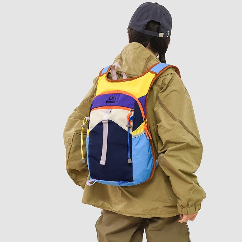 Contrasting Color Travel Backpack – Lightweight Outdoor Hiking Bag for Women