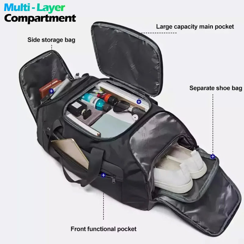 Bange Gym Duffel Bag with Shoe Compartment – 40L Foldable
