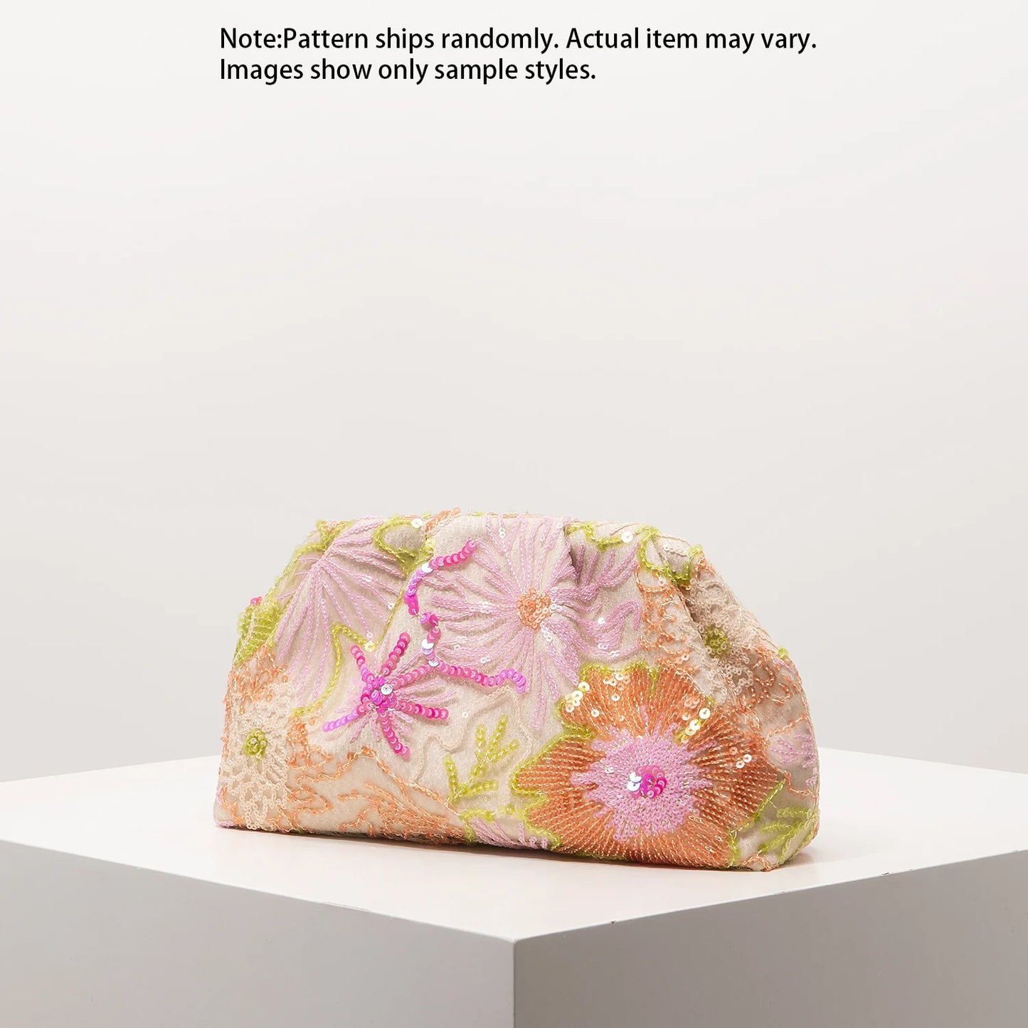 Clutch Bag Sequin Bag Floral Pop Embroidery Bag Gala Night Prom Bag