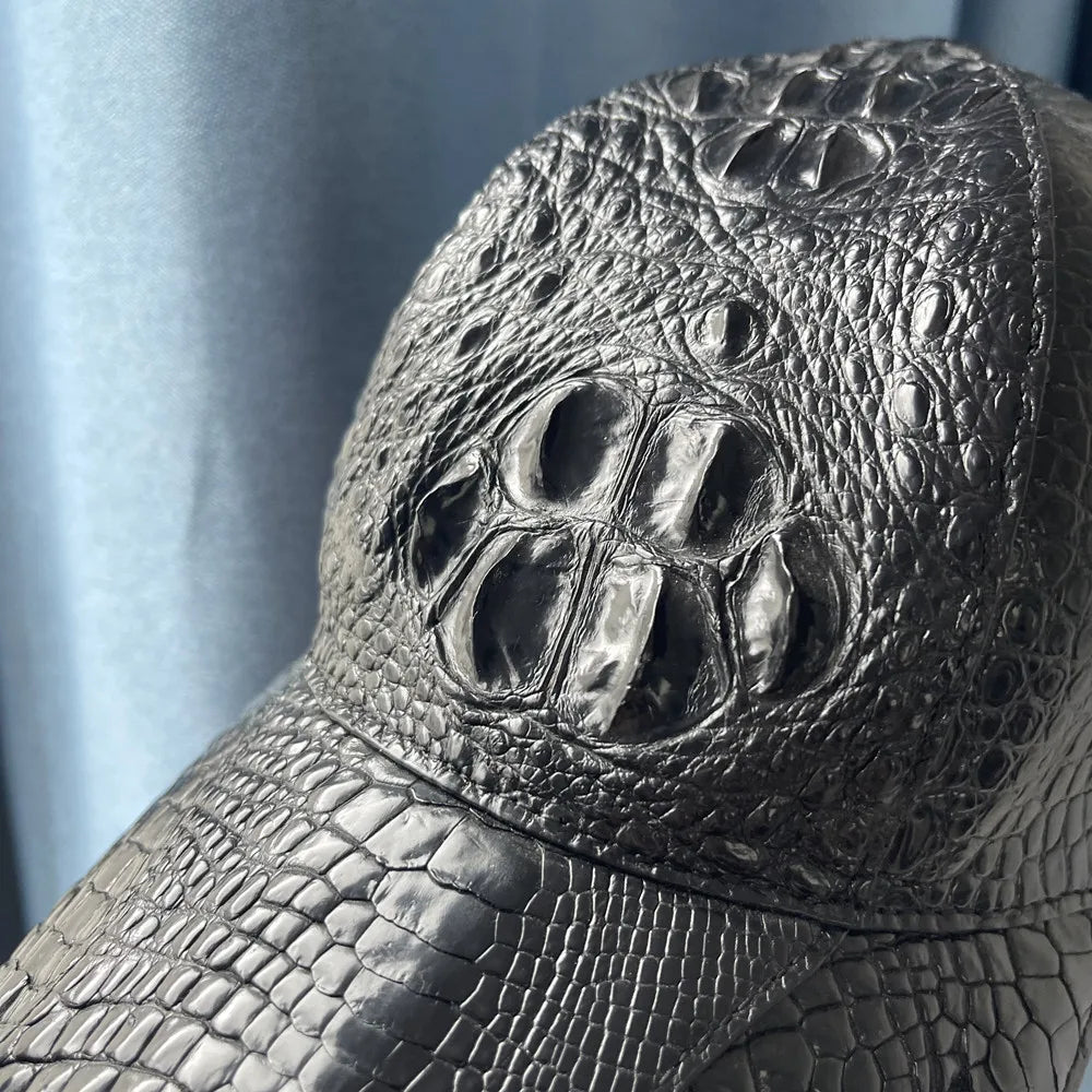 Real Crocodile Leather Baseball Cap for Men