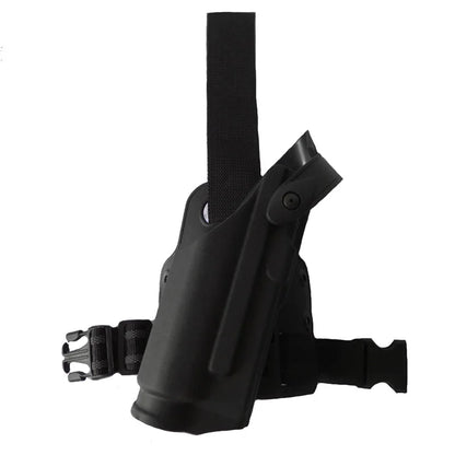 Tactical Drop Leg Holster – Right Hand Pistol Holster with Flashlight Mount
