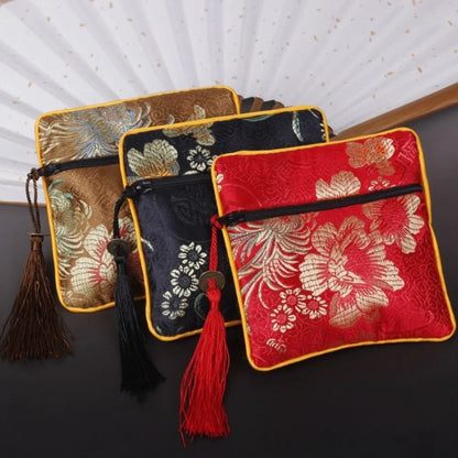 Embroidered Floral Coin Pouch – Chinese Style Jewelry Bag