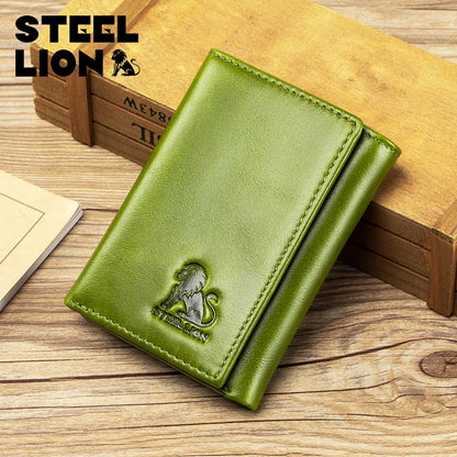 Genuine Leather Multi-Slot Card Wallet for Women