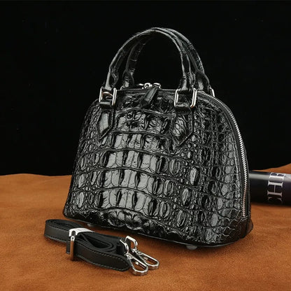 Crocodile Leather Shell Handbag – Women's Luxury Bag