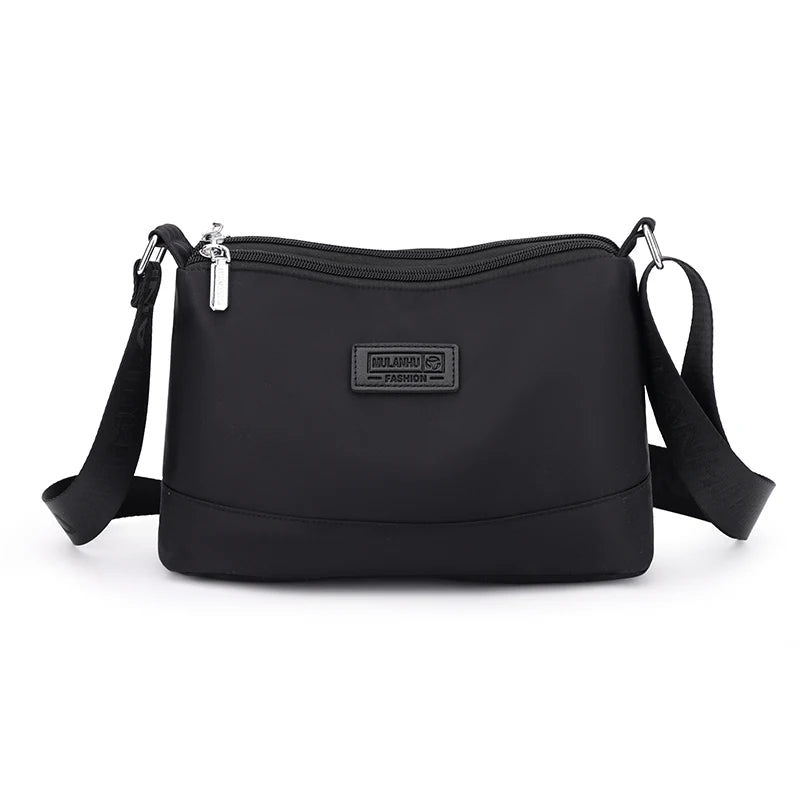 Women's Waterproof Nylon Crossbody Bag – 3-Layer Shoulder Handbag