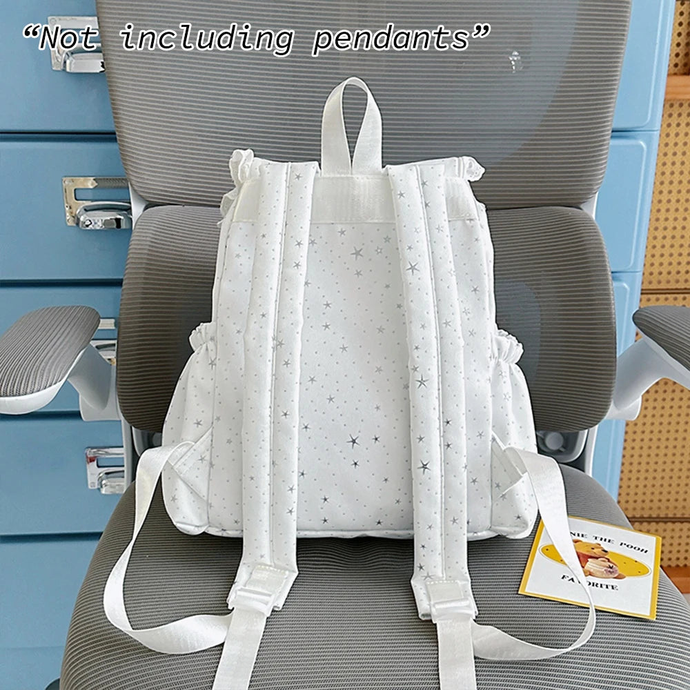 Cute Lace Drawstring Backpack for Women – Lightweight Niche Style