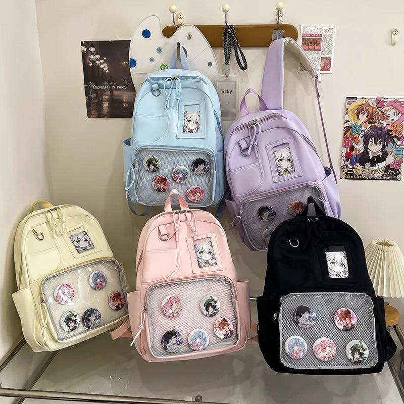 Anime Aesthetic Backpack for Women – Large Capacity College Bag