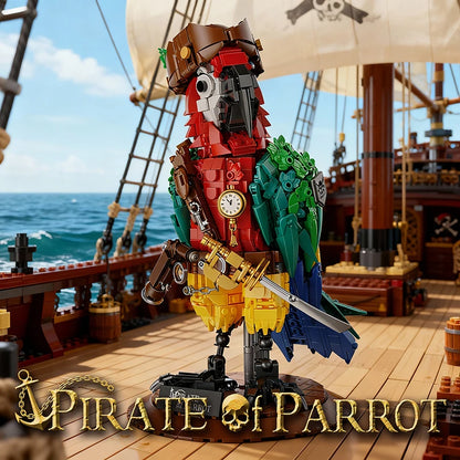 MOC Pirate Parrot Building Blocks – Creative Animal Room Decor Set