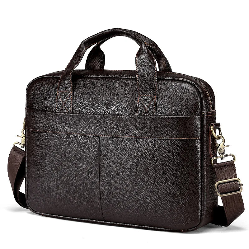Genuine Leather Men's Briefcase – Business Laptop Bag