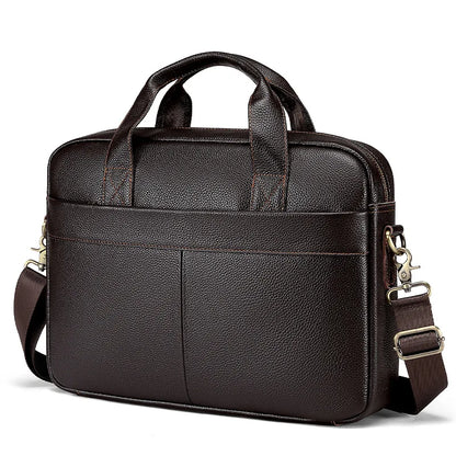 Genuine Leather Men's Briefcase – Business Laptop Bag