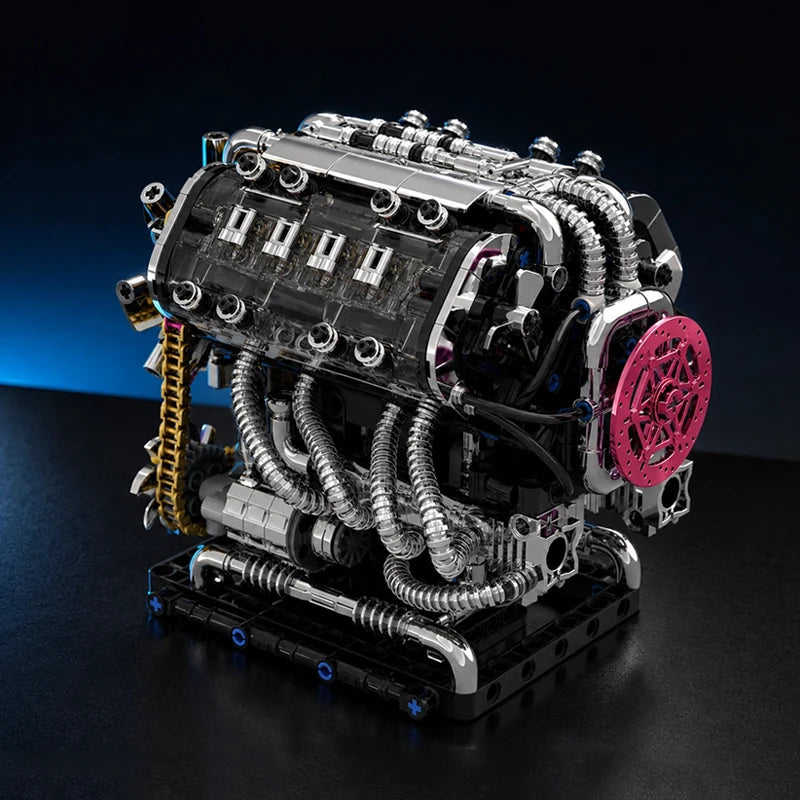 GT V10 Engine MOC Building Blocks – Motorized Technic Model