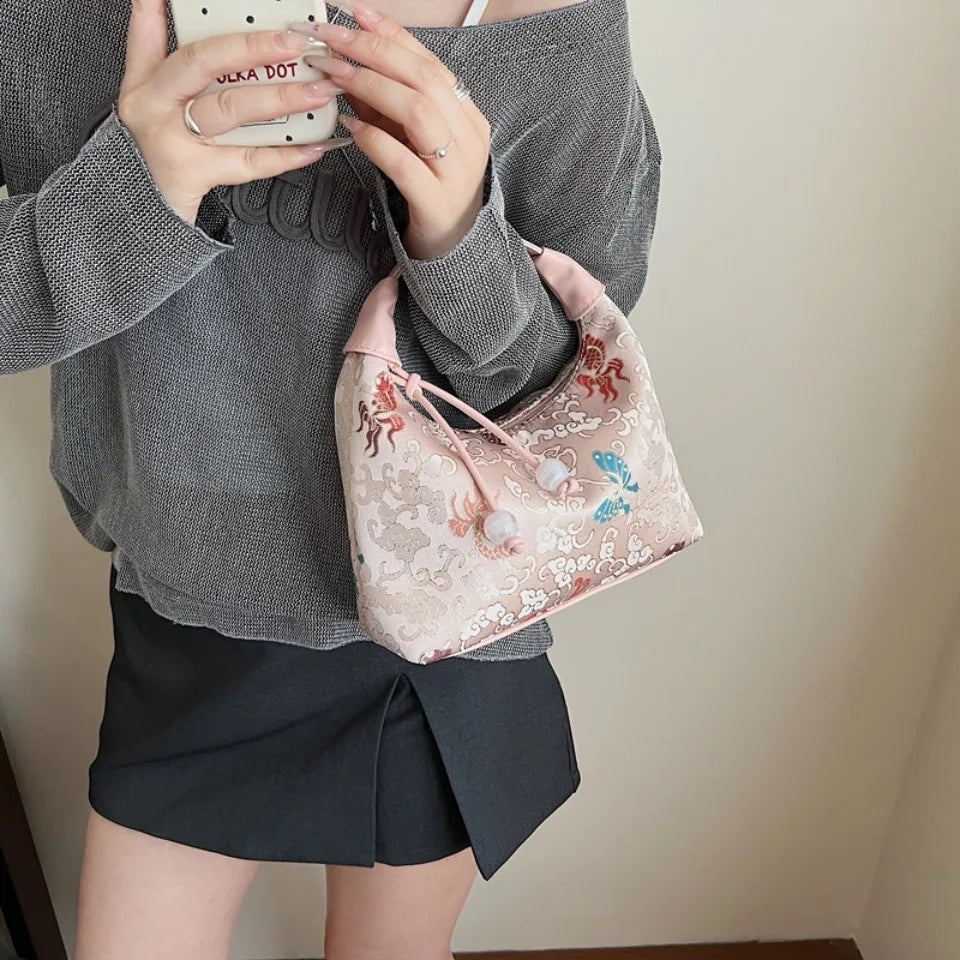Chinese Brocade Silk Handbag – Women's Embroidered Crossbody Purse