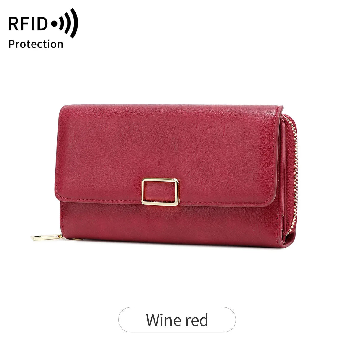 RFID Blocking Trifold Wallet for Women – Vintage Multifunction Long Cardholder