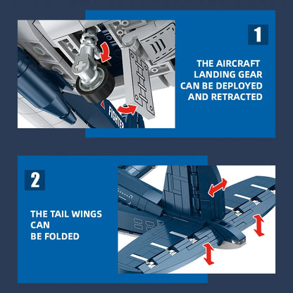 F4U Corsair Fighter Building Blocks – WWII Navy Airplane Model