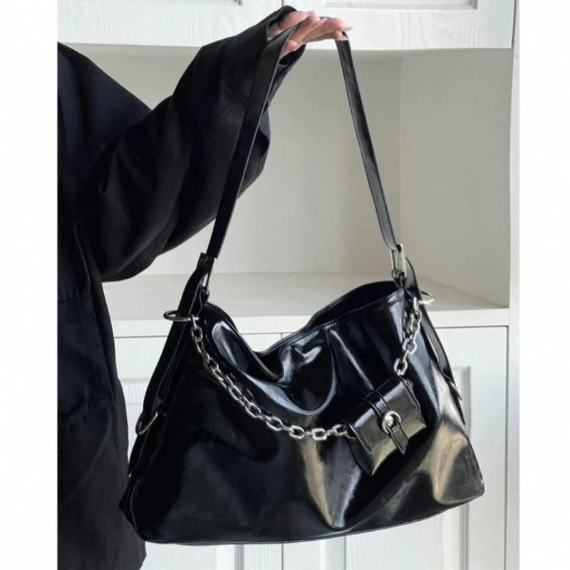 Large Shoulder Tote Bag – Women's Chain Bucket Handbag