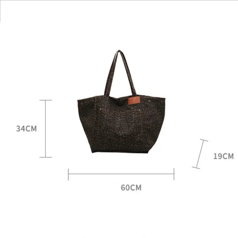 Leopard Print Large Tote Bag – Women's Shoulder Shopper
