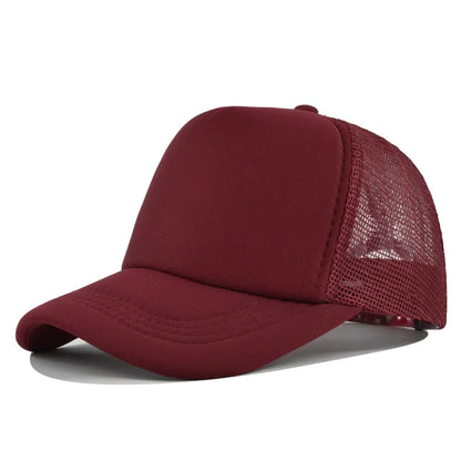 Plain Trucker Hat – Adjustable Mesh Snapback Baseball Cap