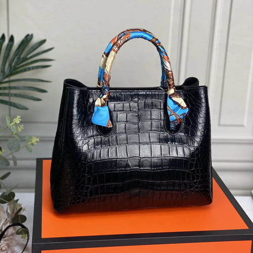 Genuine Crocodile Leather Handbag – Large Capacity Luxury Tote