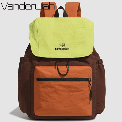 Large Capacity Casual Backpack – Unisex Colorblock Shoulder Bag