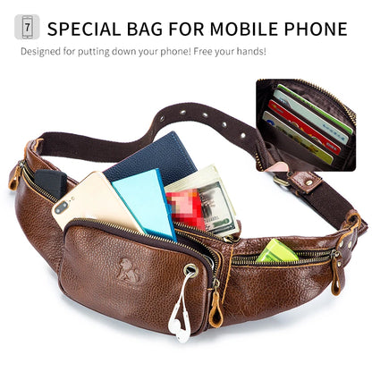 Men's Genuine Leather Waist Bag & Fanny Pack