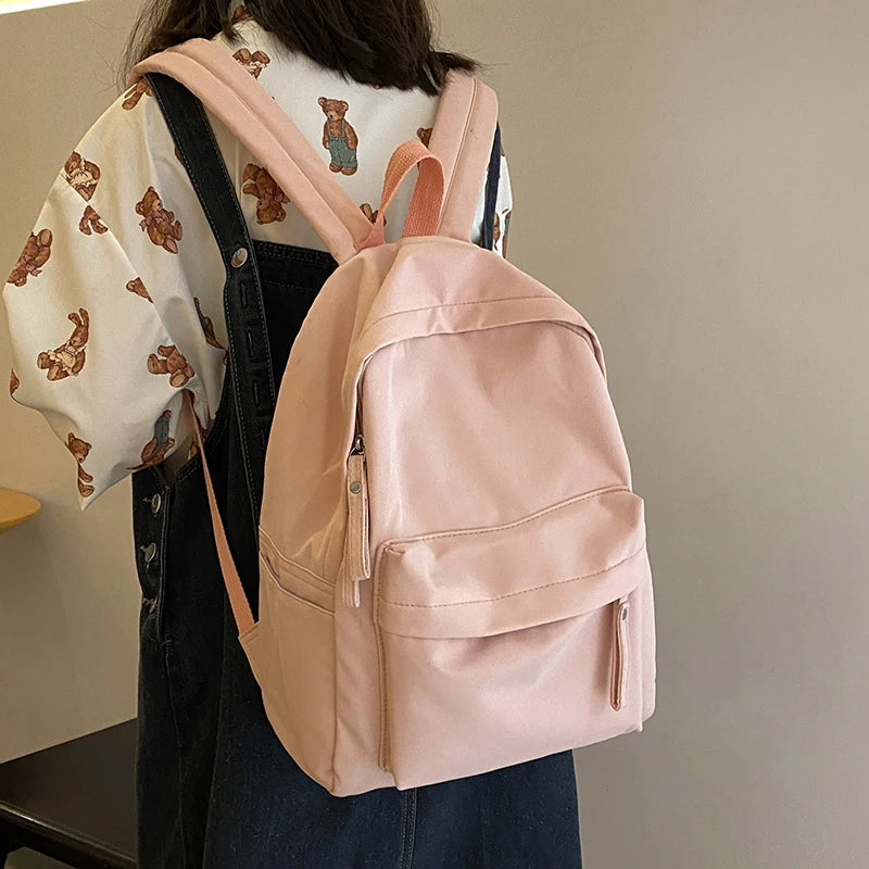 Waterproof Nylon Backpack for Women – Lightweight School & Travel Bag