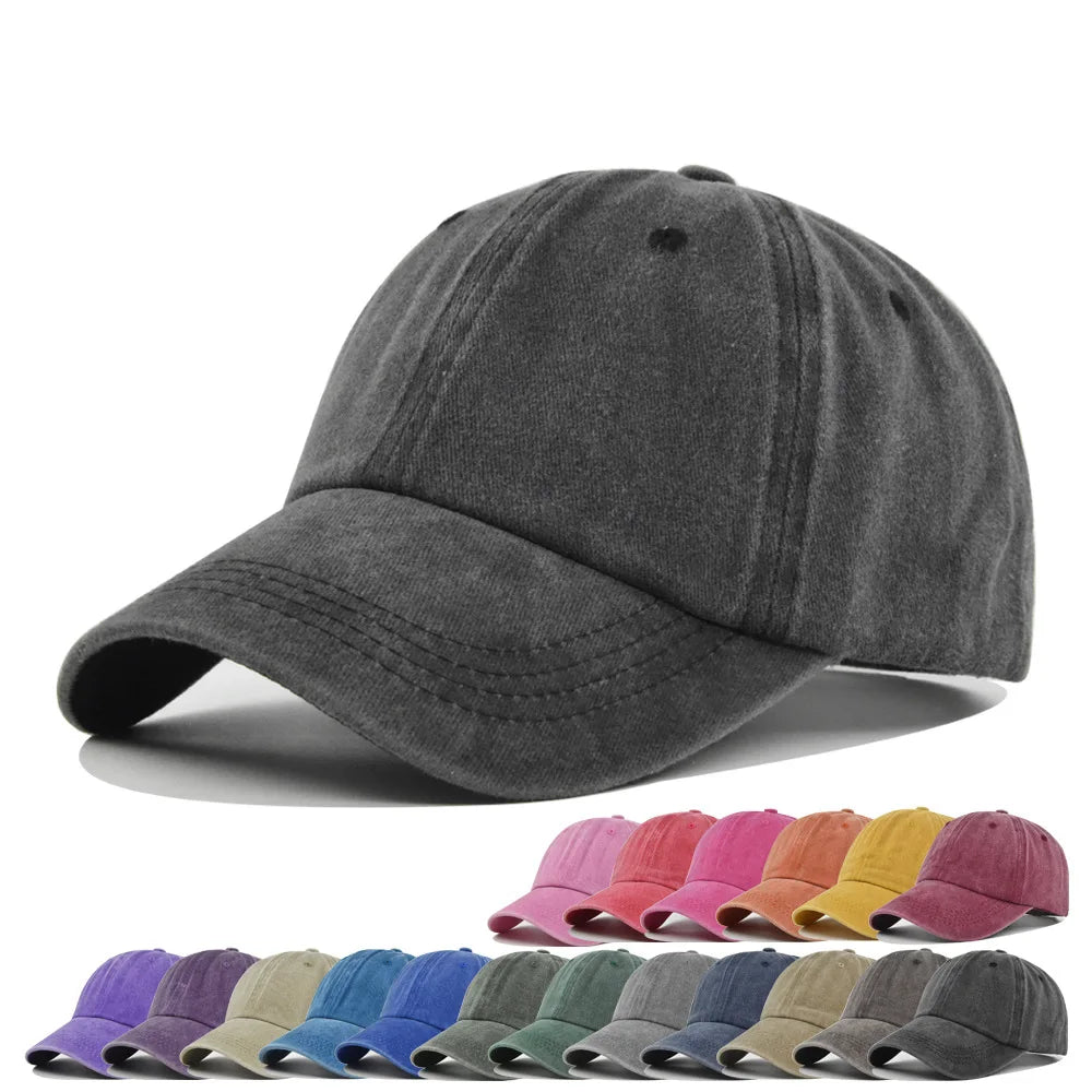 Solid Color Washed Cotton Baseball Cap – Unisex Dad Hat