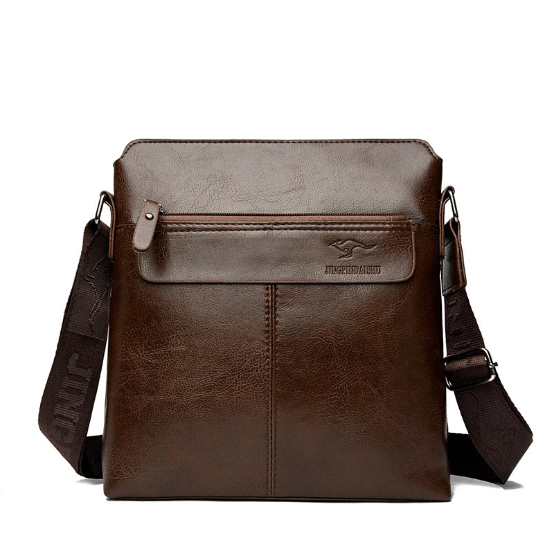 Men's Crossbody Messenger Bag – PU Leather Multi-Pocket Shoulder Bag